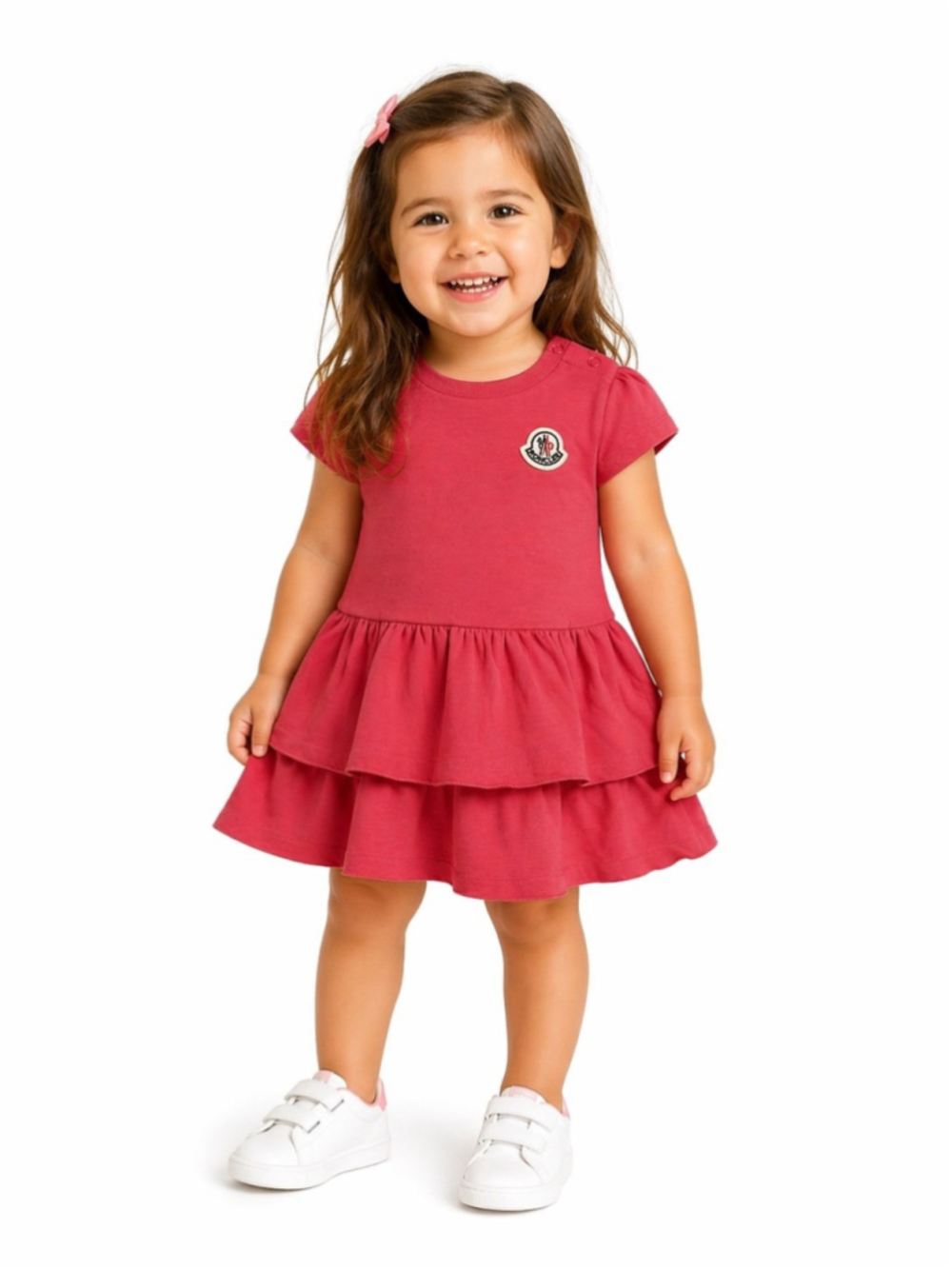 NWT MONCLER Red Kids' Ruffle T-Shirt Dress 6/9 Months